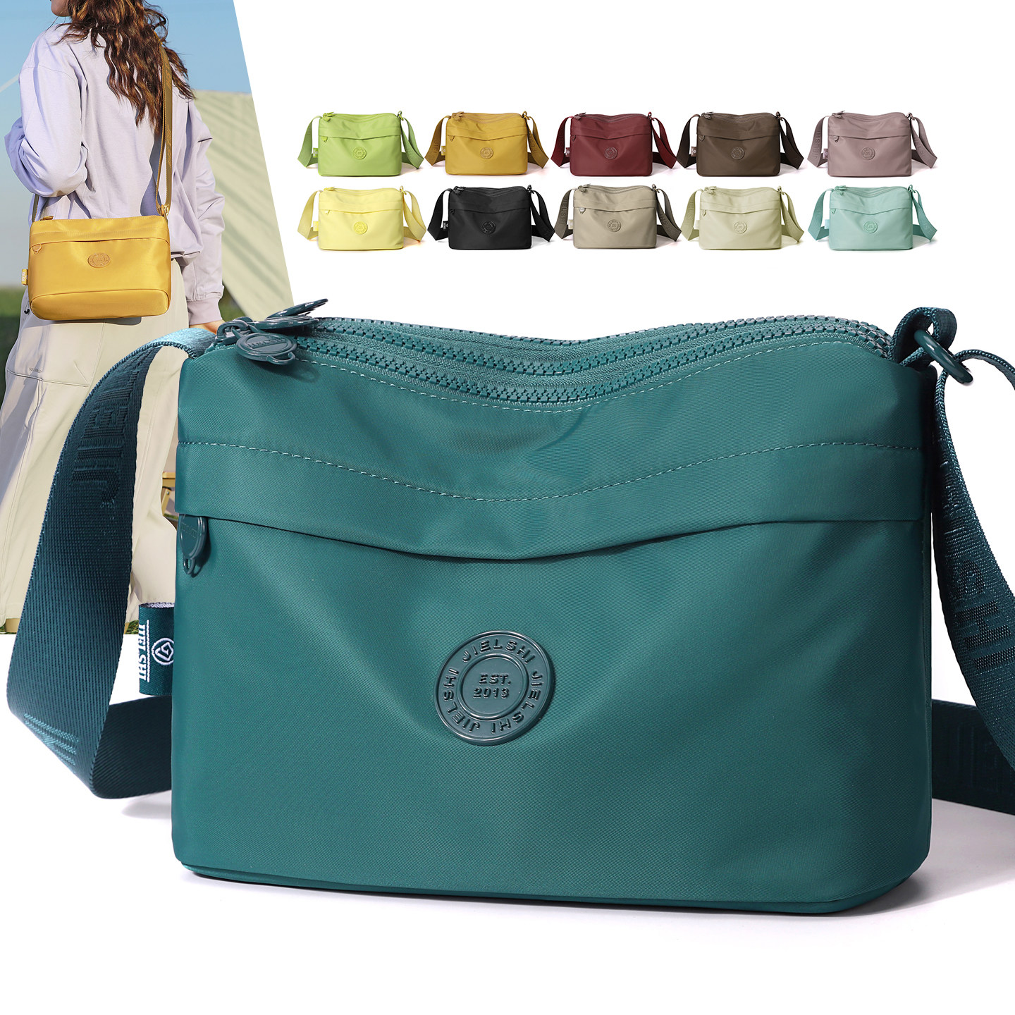 牛津布通勤斜挎包女多层休闲小方包时尚百搭尼龙布单肩女士零钱包,箱包皮具/热销女包/男包,小方包,淘宝优惠券,粉丝福利购,淘宝优惠卷