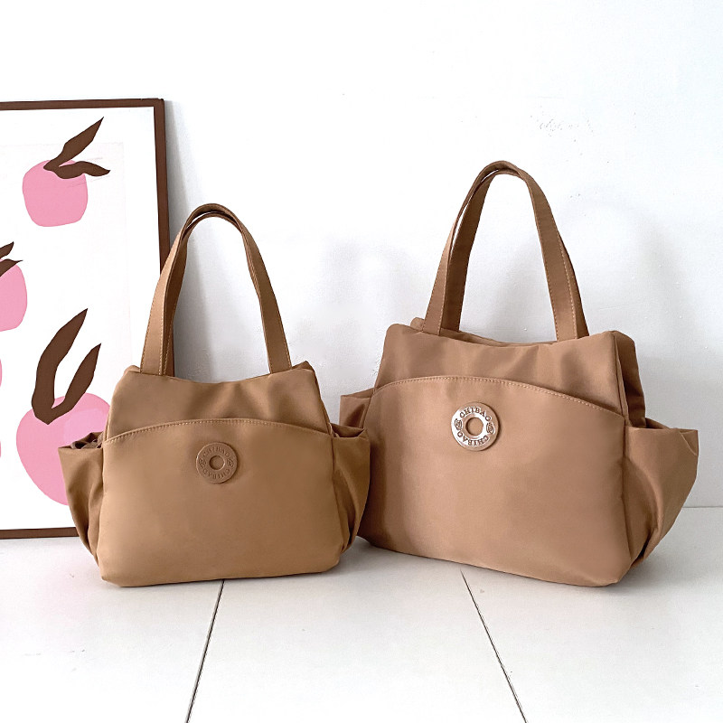 牛津布新款大容量斜挎包女简约多口袋尼龙布包女式单肩手拎妈咪包