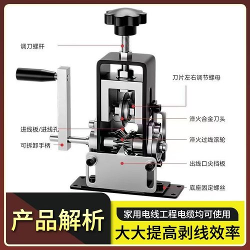 剥线小型家用手摇剥线机新款废旧电线剥皮机废旧电缆铝线扒皮
