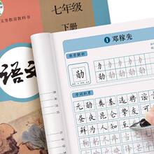 七年级语文字帖上下册同步人教版楷书字帖中文楷体硬笔书法本字帖七年级下册正楷字贴初中生硬笔钢笔中学生古诗楷体字练字本