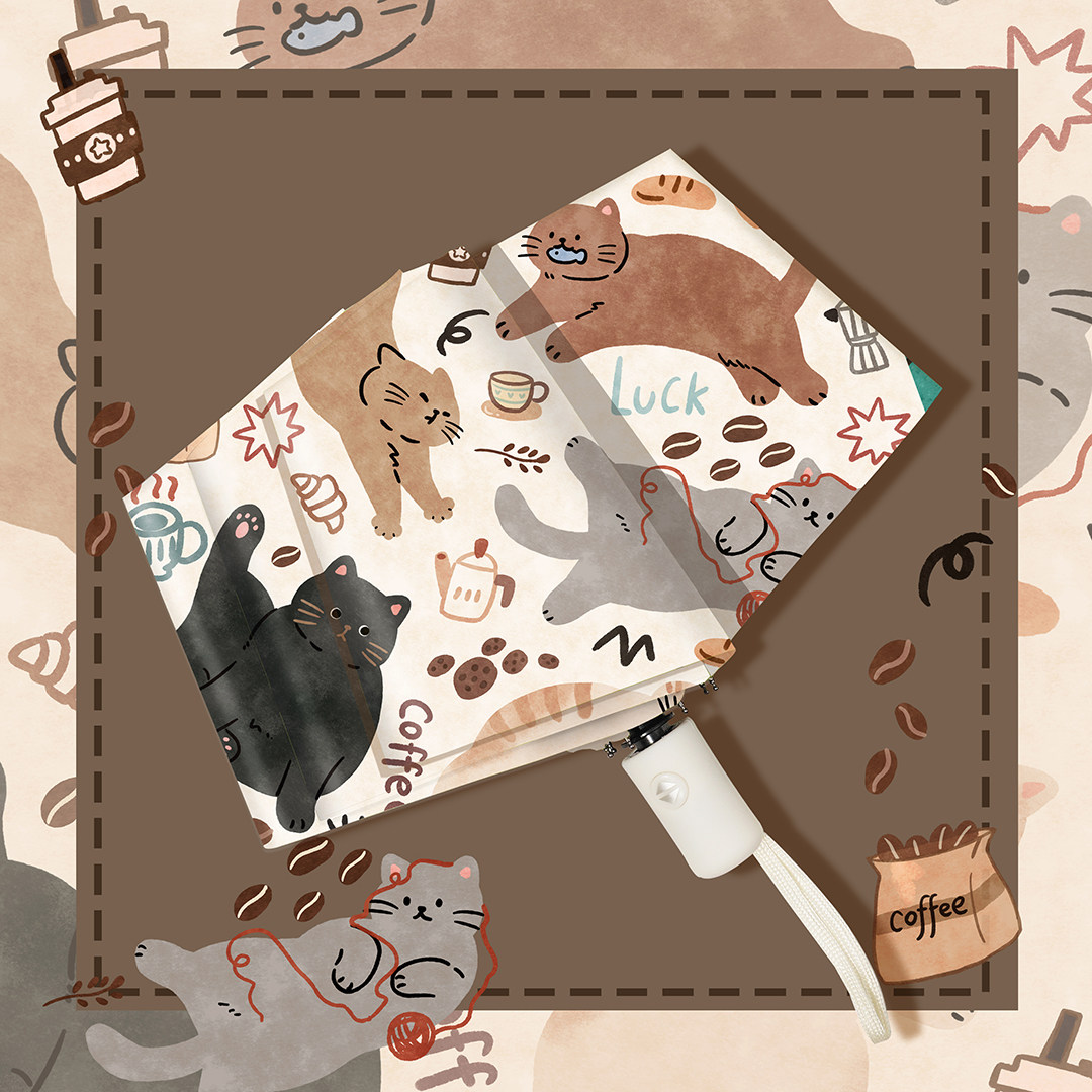 猫咪自动雨伞女晴雨两用高颜值防晒遮阳伞学生可爱折叠伞结实耐用