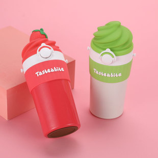 凡米粒儿童学生宝宝男女孩保温杯吸管直饮两用喝水杯子316L不锈钢