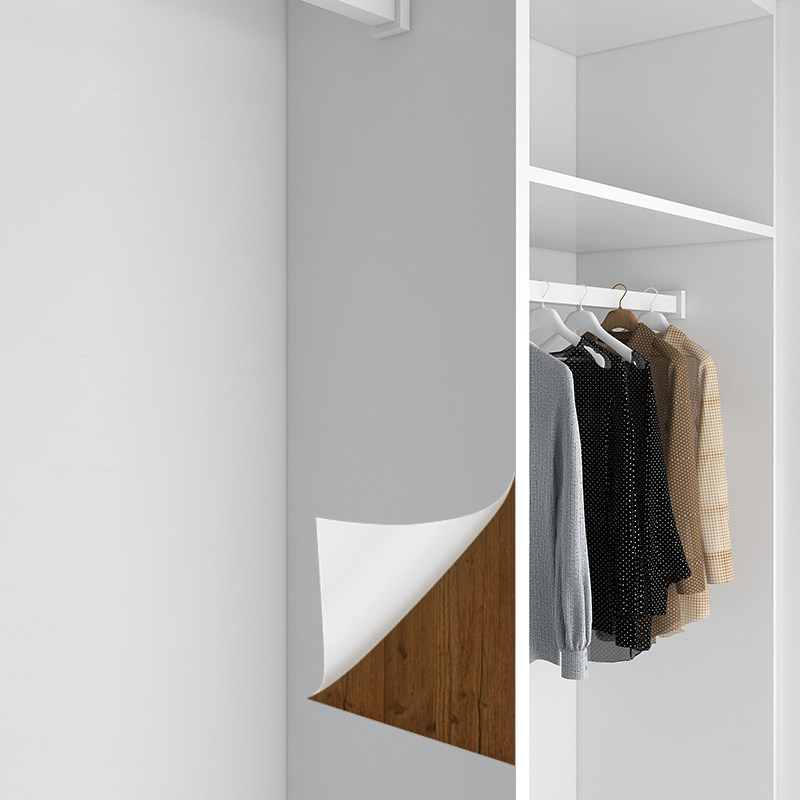 衣柜贴纸奶白色肤感膜墙纸自粘防水柜子柜门橱柜家具翻新改色贴膜