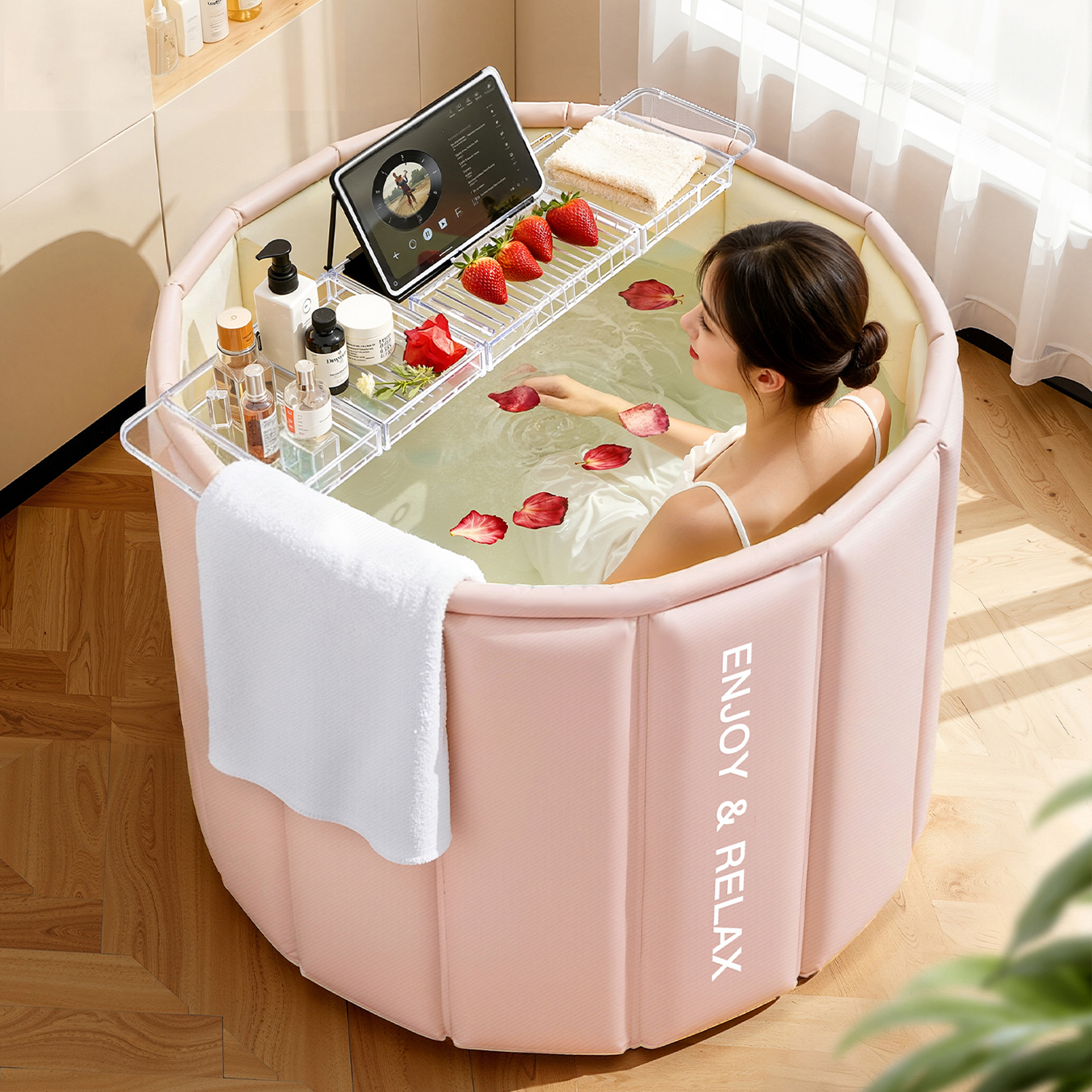 【长效保温】折叠浴室泡澡桶家用