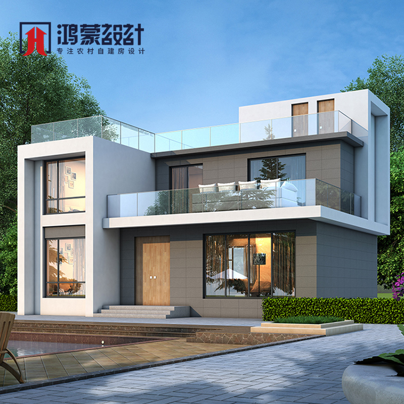 农村自建房设计房子真房屋现代风格别墅设计图纸网红民宿二层效果