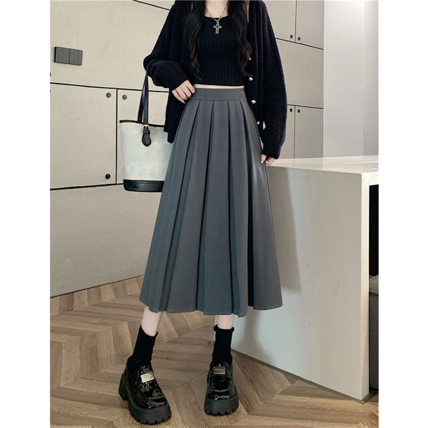 【赠运费险】百褶裙毛呢半身裙