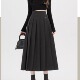 灰色百褶毛呢半身裙女秋冬新款 气质高腰显瘦高级a字伞裙西装 裙子