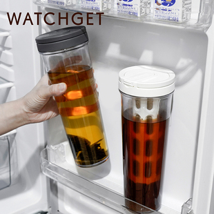 WATCHGET 咖啡冷萃瓶 家用咖啡冷泡瓶密封塑料冷萃茶瓶可拆卸滤网