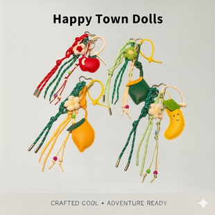 新款 m系水果皮革柠檬女士包包挂件饰品配饰小清新钥匙扣小挂饰