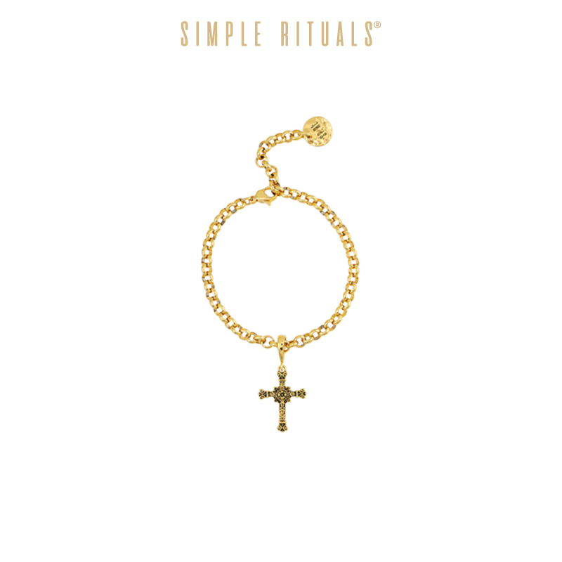 Simple Rituals洛可可雕花十字架手链轻奢小众精致手串25新款手饰