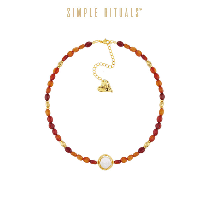 Simple Rituals25新款红玛瑙皇后巴洛克珍珠项链复古小众轻奢颈链