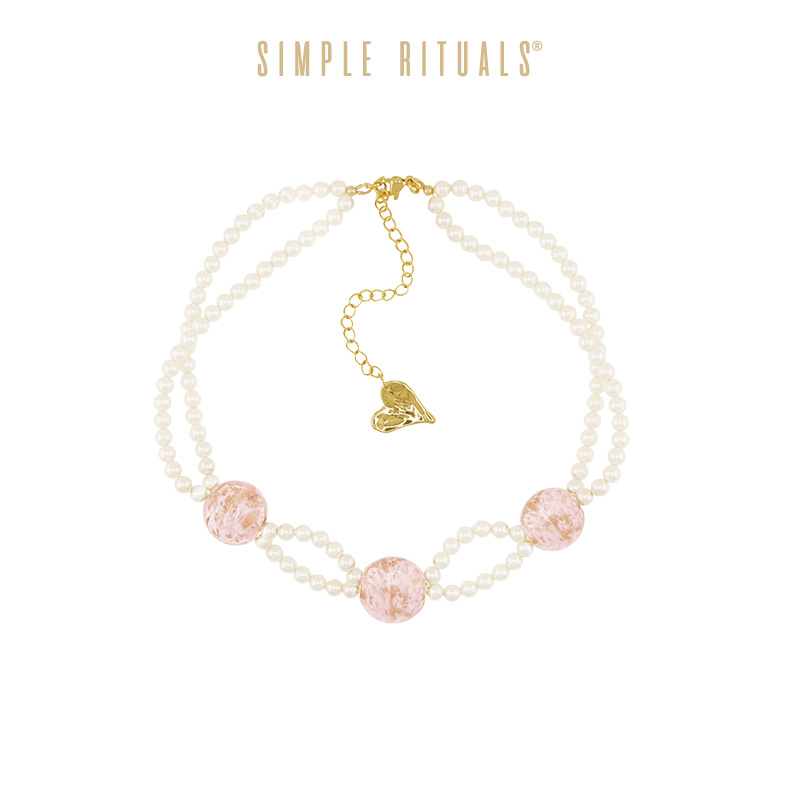 Simple Rituals 罗马圆舞曲威尼斯琉璃 双层螺纹珍珠粉梦星辰项链