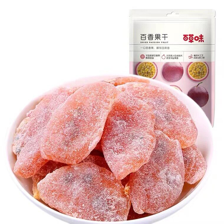 百草味百香果干100g果脯蜜饯零食酸甜水果干百香果干