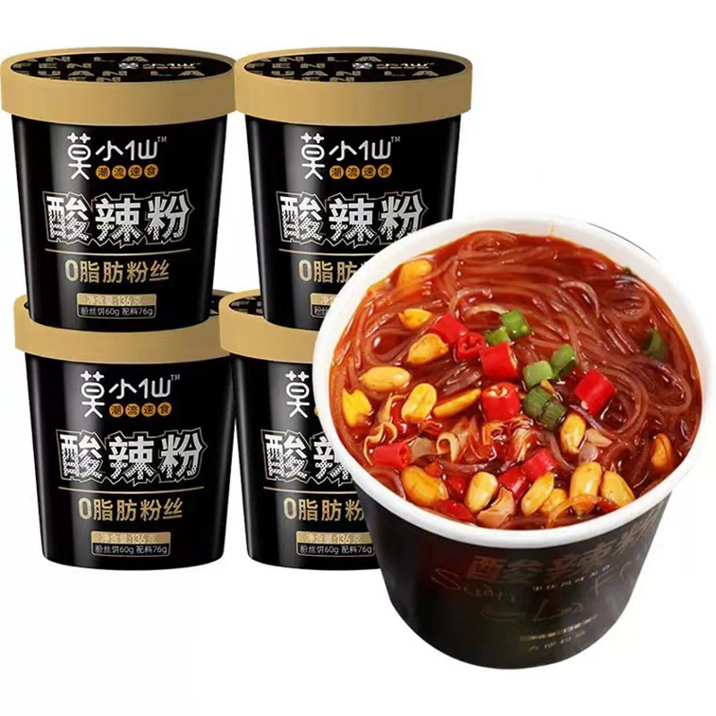 莫小仙酸辣粉桶装速食冲泡方便粉丝粉条0脂肪粉丝免煮宿舍夜宵