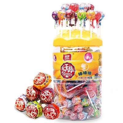 雅客天天棒星空棒棒糖桶装什锦水果味棒棒糖怀旧零食