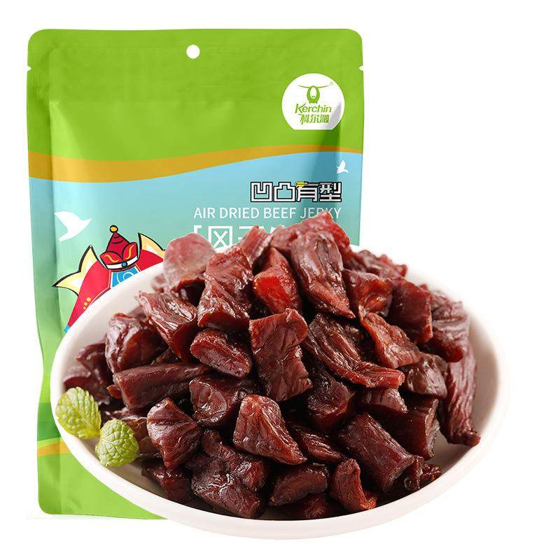 科尔沁凹凸有型原味200g休闲零食肉干辣味风干牛肉耐嚼