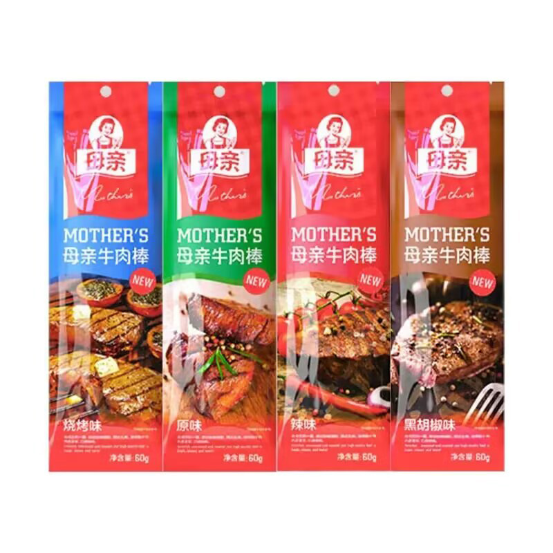 母亲牛肉棒牛肉干肉脯休闲麻零食小吃22g袋装超市食品牛肉干