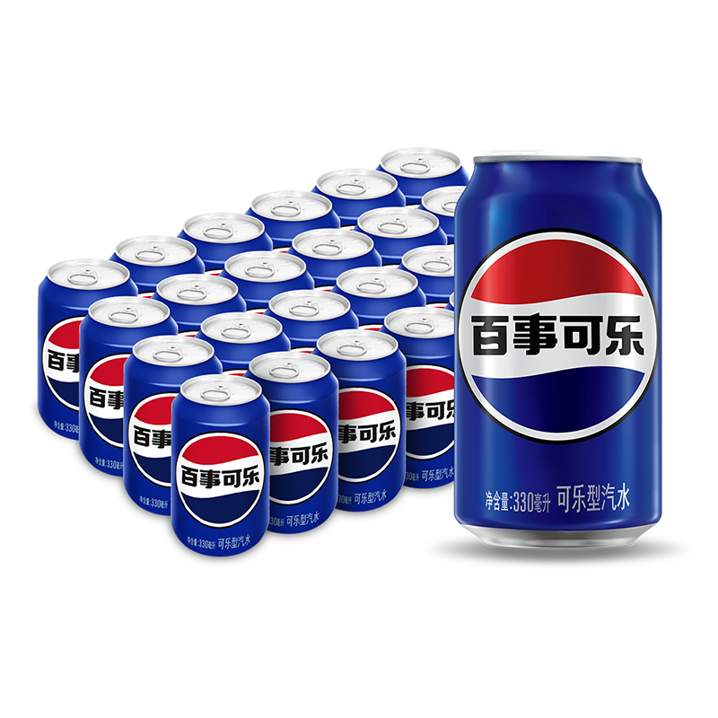 Pepsi百事可乐气泡丰富常规罐330ml*24碳酸饮料果味型整箱装汽水