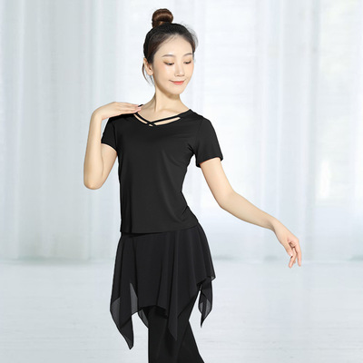 舞蹈服上衣女长袖老师上课专用形体训练服装夏跳舞衣服现代练功