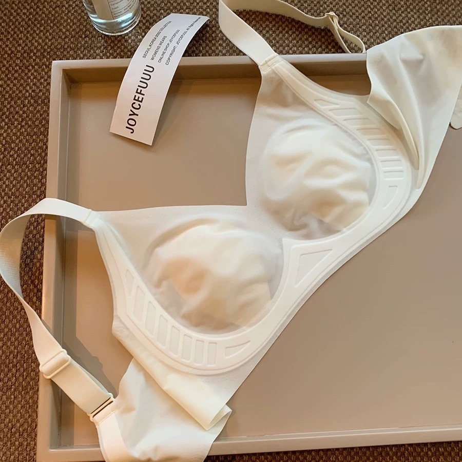 大胸显小无痕超薄兔耳朵内衣女舒适无钢圈果冻软支撑防外扩文胸罩