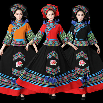 三月三广西壮族服饰少数民族服装女舞蹈演出服衣服苗族土家族