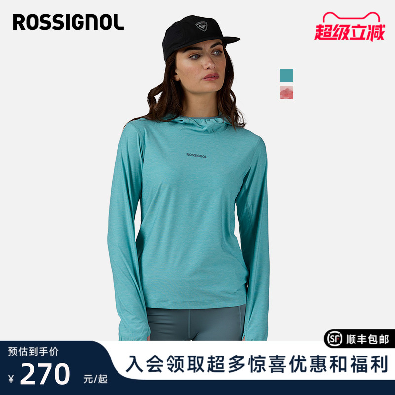 ROSSIGNOL金鸡25新款女士户外休闲运动套装连帽衣修身T恤短裤百搭