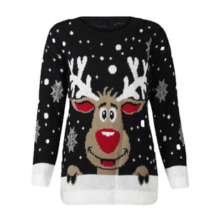 Xmas Santa Sweaters Jumper Patterned Deer Claus New Snowman