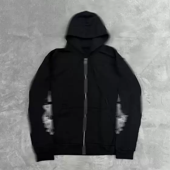 Embroidered Graffiti Classic Hooded Zip-Up Sweatshirt