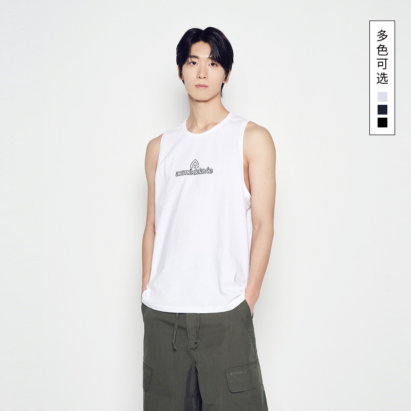 ADLV韩国潮牌2025夏季新品背心外穿圆形标志休闲无袖上衣男女同款