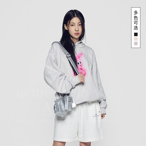 ADLV秋冬款HOSHI权顺荣同款连帽卫衣可爱兔子印花男女同款帽衫潮