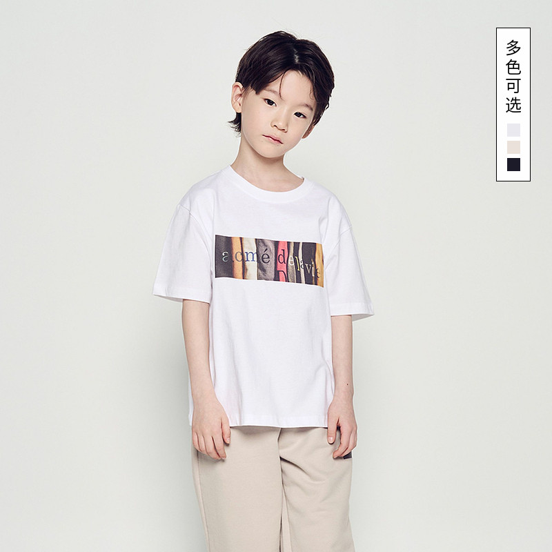 ADLV Kids 韩国潮牌2025春夏新款大中童T恤简约印花休闲短袖T恤,童装/婴儿装/亲子装,T恤,淘宝优惠券,粉丝福利购,淘宝优惠卷
