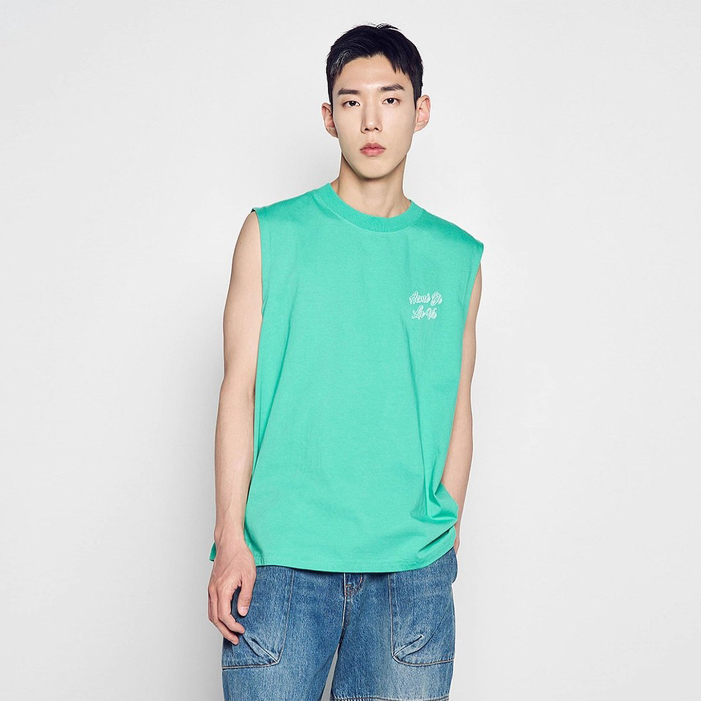 ADLV韩国潮牌2025夏季新款背心可外穿脚本标志休闲无袖上衣男女款