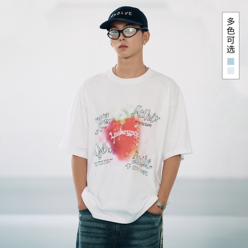ADLV纯棉短袖草莓印花T恤