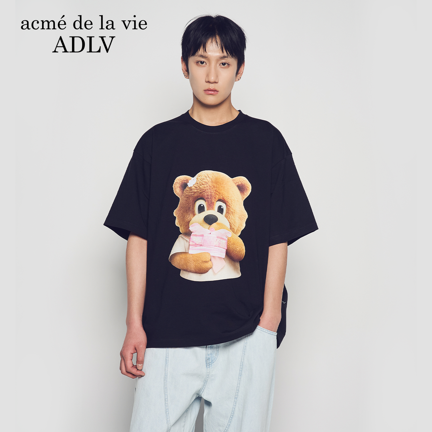 ADLV AC熊娃娃脸礼物印花短袖男女通用圆领上衣2026年春季新款T恤,女装/女士精品,T恤,淘宝优惠券,粉丝福利购,淘宝优惠卷