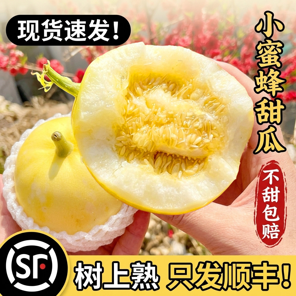 山东小蜜蜂甜瓜香瓜蜜瓜新鲜当季瓜类水果整箱批发脆瓜顺丰包邮