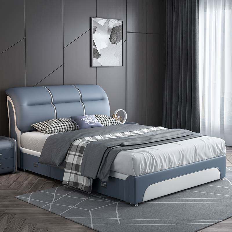 2米现代简约儿童1.35小户型经济卧室单人床1.5软包储物床