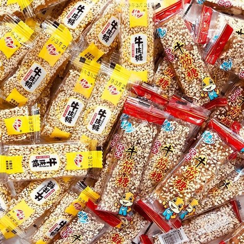 芝麻牛皮糖老牌子牛皮花生糖整箱