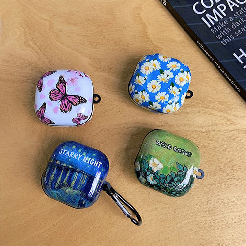 适用三星galaxy budspro真无线蓝牙耳机保护壳budsliveIMD软胶防摔软壳梵高星夜油画buds2盒pro原创艺术油画