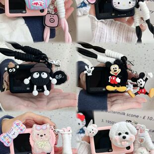卡通可爱哭娃适用大疆Action6运动相机软保护套action5pro/4/3收纳盒防丢防刮相机包便携挂绳防丢保护男女款