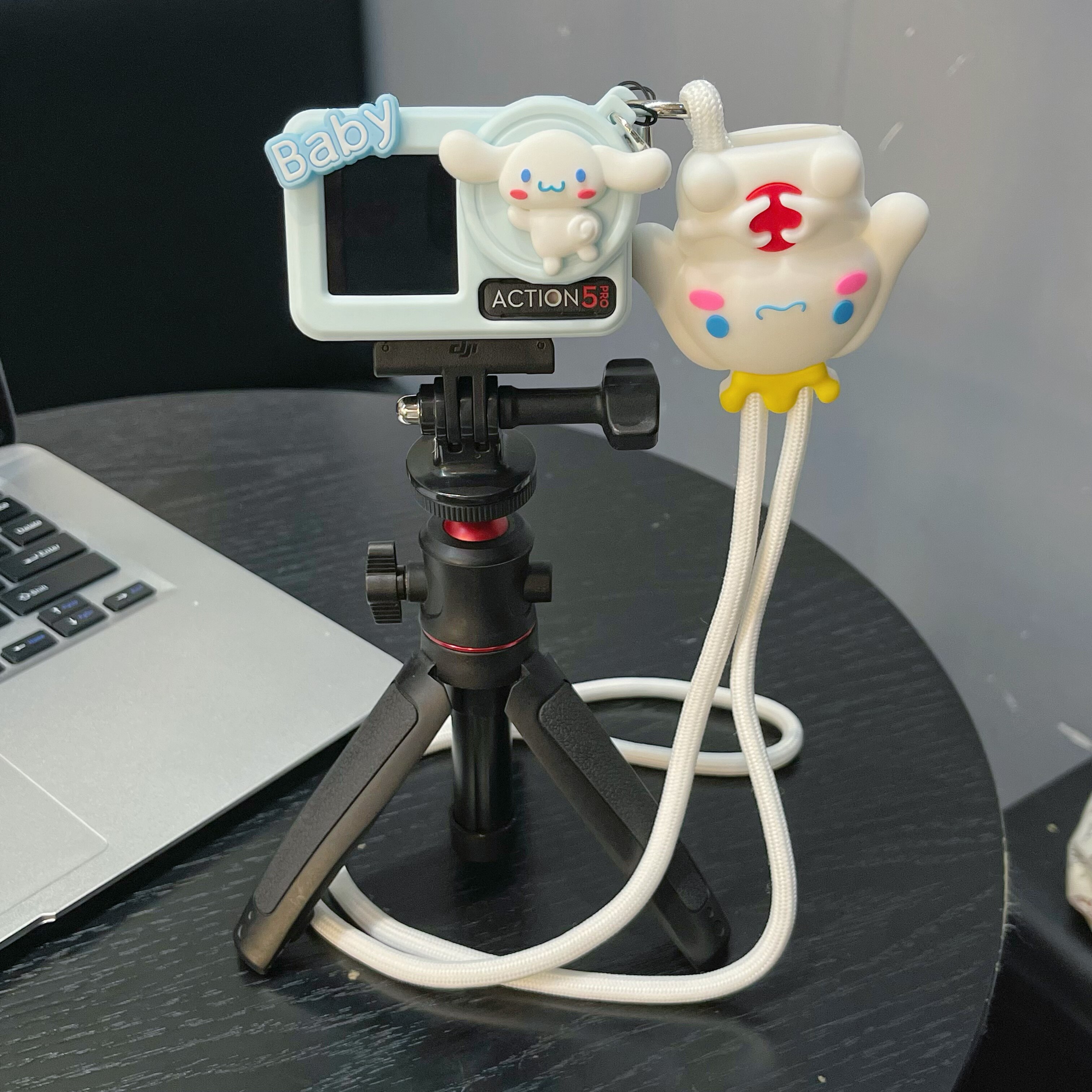 baby蓝玉桂狗适用大疆action6/5pro/4/3收纳盒防丢防刮影石360AcePro2相机包便携防丢保护套卡通可爱男女款