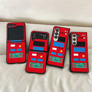 宝可梦图鉴机立体浮雕三星zflip6手机壳折叠屏zflip5/4/3保护套ZFold6/5/4/3防摔壳创意卡通W24/W23/W22翻盖