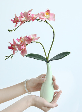 蝴蝶兰仿真花家居客厅摆件茶几餐桌室内电视柜假花盆栽装饰花摆设