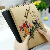 记忆印象牛皮纸黑卡纸内页素描速写绘画本马克笔彩铅画本水彩水粉丙烯油画棒画画本加厚纸张8K4K图画本