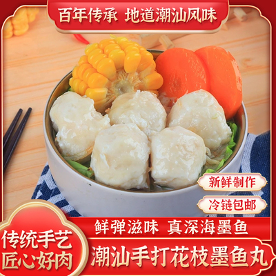 正宗潮汕手打花枝500g达濠墨斗丸