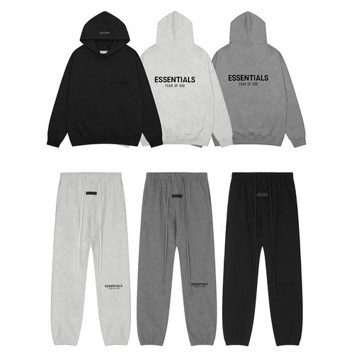 ESSENTIALS植绒印花连帽卫衣