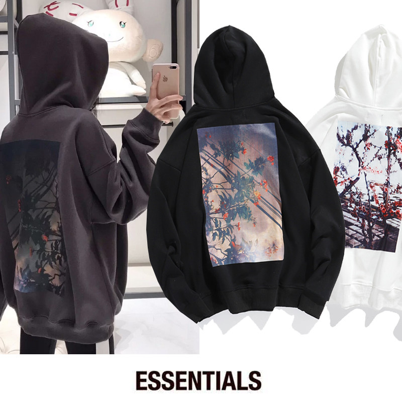 高街fear of fog卫衣春秋款essentials星空花卉照片复线连帽衫潮