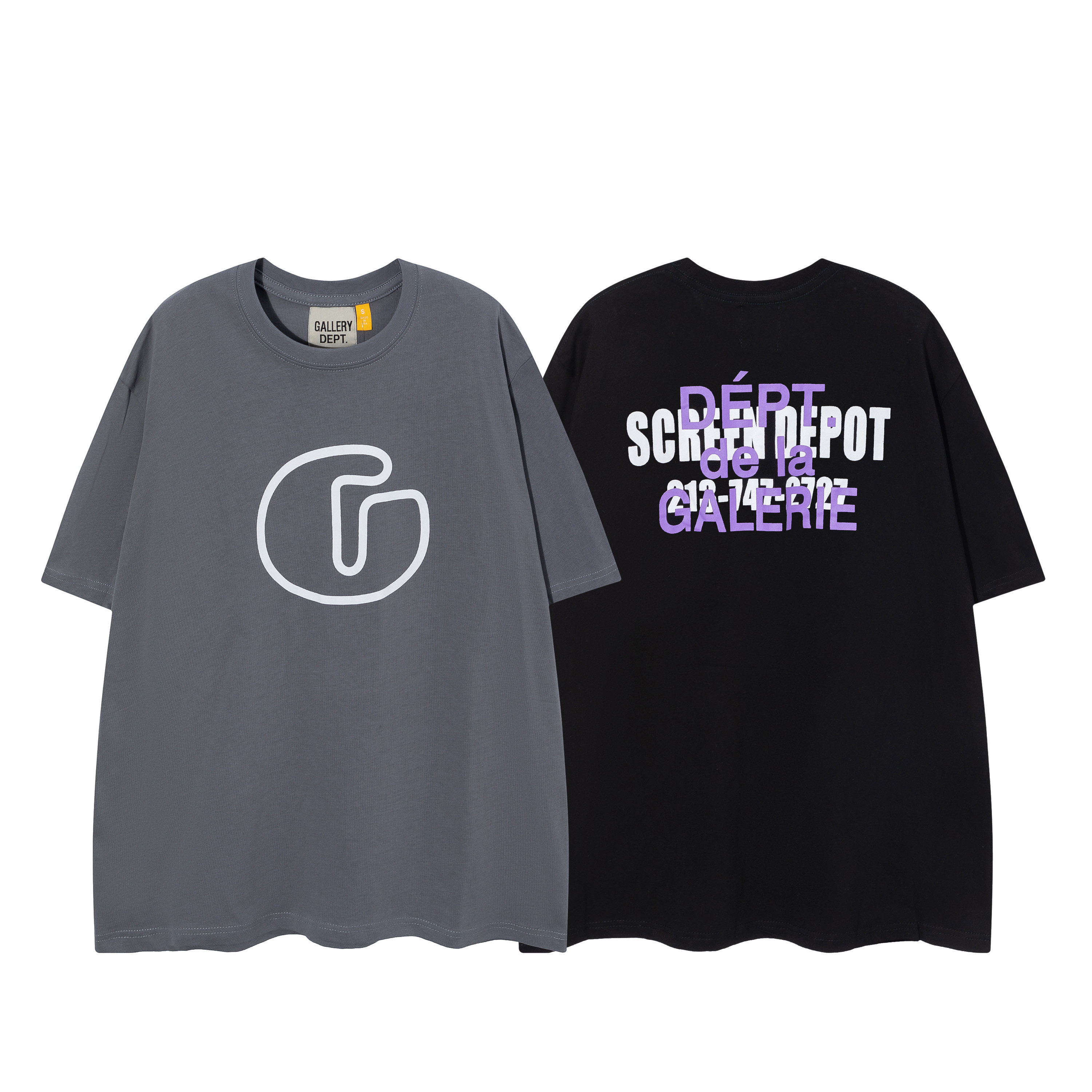 gallery dept个性字母印花t恤男短袖宽松休闲圆领情侣半袖ins夏季