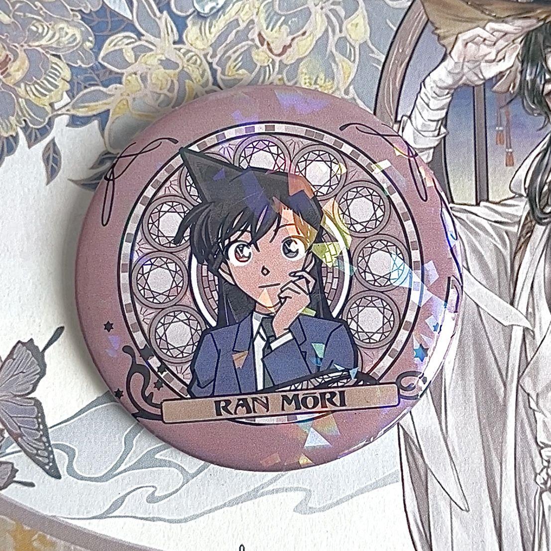 卡通名侦探柯南新一小兰吧唧徽章