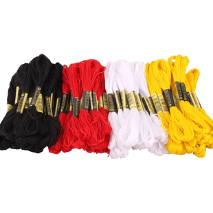 黑线十字绣线白色配线红线纳鞋垫刺绣手工专用粗黄色绣花线补棉线