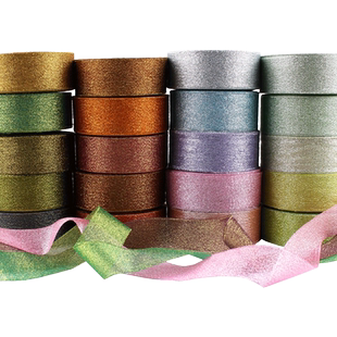 4cm装饰玫瑰花葱带金色丝带蛋糕围边蝴蝶结包装材料彩带缎带绸带